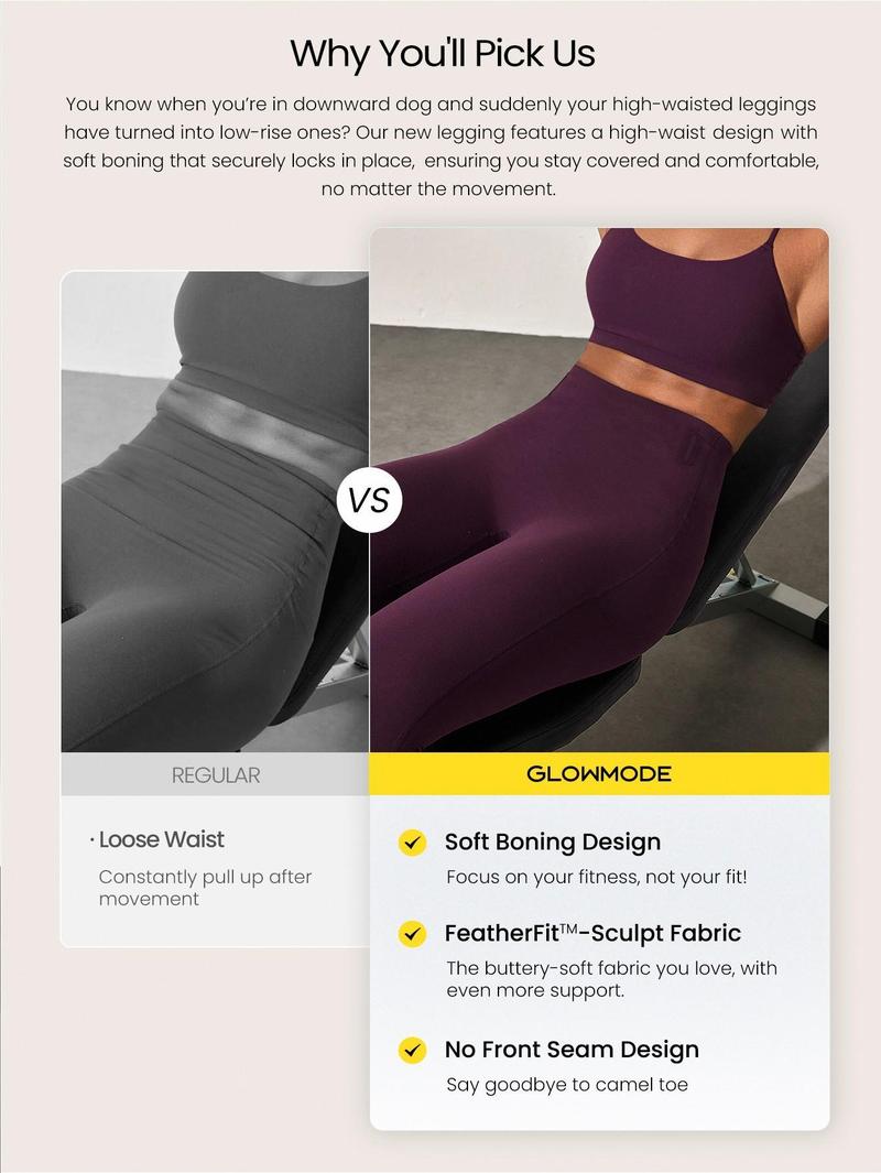 GLOWMODE 24'' BBL CoreHold Tight Fit Boning Tummy Control FeatherFit-Sculpt Leggings with Side Pockets TikTokShopBlackFriday