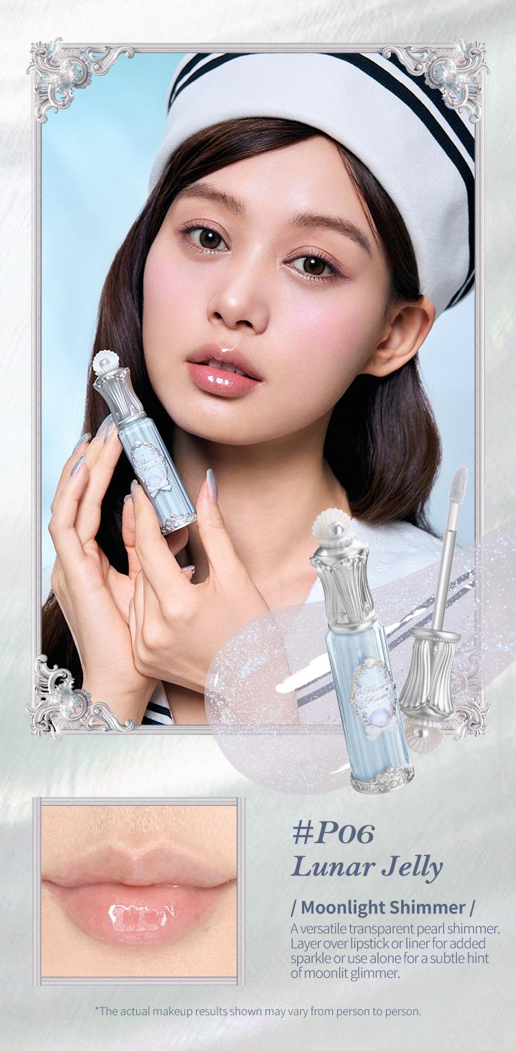 Flower Knows Shell's Jewel Collection Nourishing Lip Glaze, Hydrating & Moisturizing, Transfer-Proof, Lip Treatment, Waterproof, Long-Lasting, Lip Stain Lipgloss Lipstick Makeup Cosmetic, Summer Beauty Gift