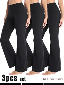 Women’s casual wide-leg flared pants, breathable and comfortable, versatile, high-elastic waistband, suitable for gyms, fitness studios, and yoga studios