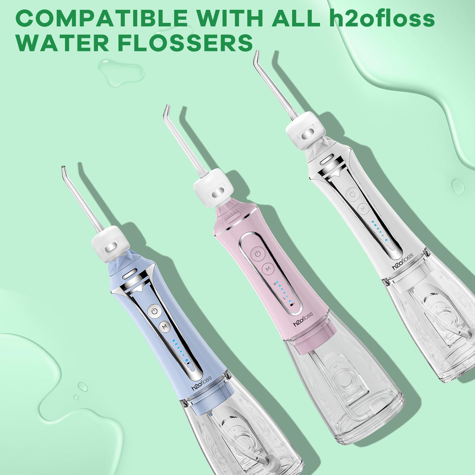h2ofloss- Rechargeable Portable water flosser & Oral Irrigator – 300ML Water Tank, Whitening Tablets to Whiten Your Teeth, 5 Cleaning Modes, IPX7 Waterproof