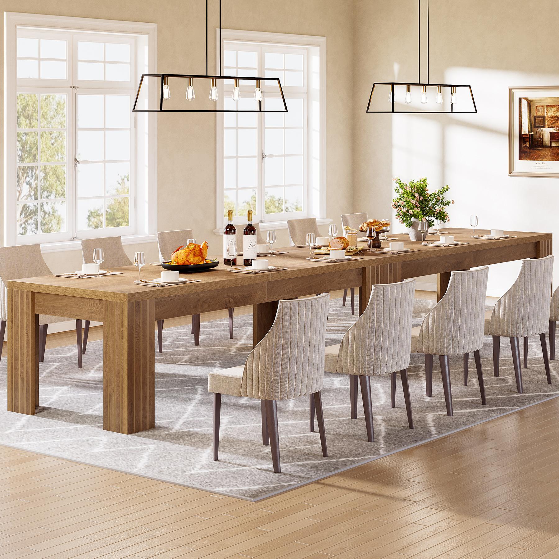 TRIBEWOOD  78.7-Inch Large Dining Table for 6-8, Rectangle Farmhouse Kitchen Table with Heavy Duty Legs for Kitchen & Dining & Living Room (Natural)