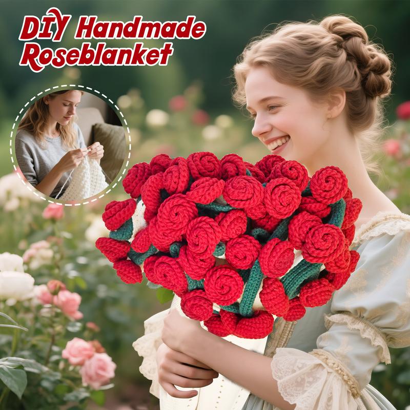 Finished Flower Bouquet Blanket,Handmade Crochet Flower Blanket,Soft Knitted Throw Rose Blanket, Romantic Gift for Birthday Wedding Valentine’s Day Mother's Day Christmas for Mom Girls and Sisters Finished Flower Bouquet Blanket,Handmade Crochet Flower Blanket,Soft Knitted Throw Rose Blanket, Romantic Gift for Birthday Wedding Valentine’s Day Mother's Day Christmas for Mom Girls and Sisters