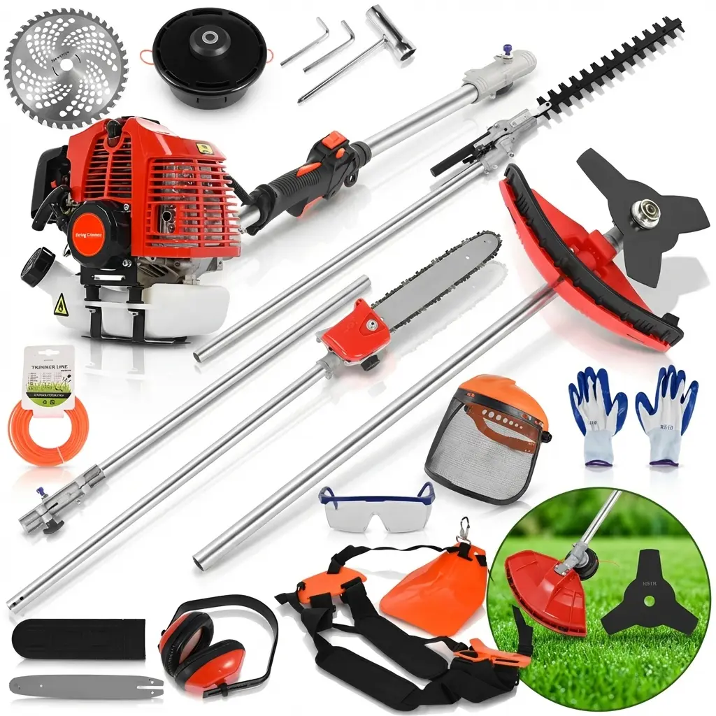 Powerful 52cc Petrol Hedge Trimmer, Brush Cutter & Chainsaw with Full Function Guard Garden Lawn Mower Grasscutters Powerful 52cc Petrol Hedge Trimmer, Brush Cutter & Chainsaw with Full Function Guard Garden Lawn Mower Grasscutters