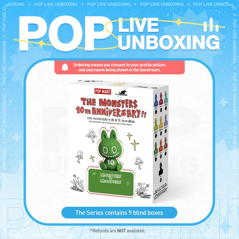 [POP NOW]THE MONSTERS 10th Anniversary Series Fridge Magnet Blind Box POP MART