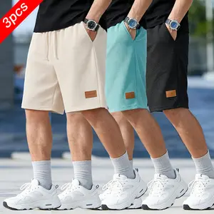 3-pack Men’s Summer Soft Waffle-Knit Home Shorts — Loose Fit, Breathable, Drawstring, Plus Size, Casual Knee-Length
