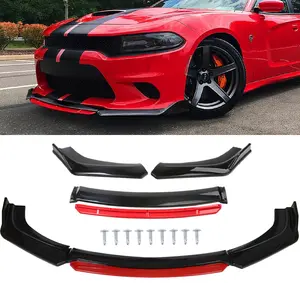 4PCS Car Universal Front Bumper Lip Body Kit Chin Spoiler Splitter Diffuser Protector Fit For Honda Civic Accord Toyota Nissan Dodge Hyundai Mazda
