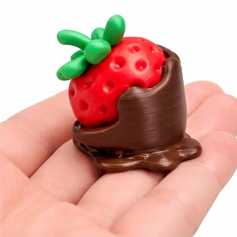 Strawberry Fidget Clicker 3D Printed Office Toy Cute Stress Relief Button for Desk Anxiety Focus Aid Portable Compact Design