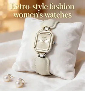 Old Money Style Square Watch Women, Vintage Leather Strap, Minimalist Luxury Small Face Wristwatch, Elegant Everyday Jewelry Watch