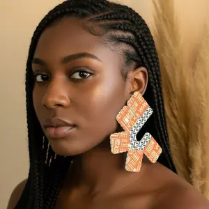 13/KANDY-KANDIELL: Afrocentric acrylic lightweight stud statement earrings made with hypoallergenic materials, designed to express culture, pride, and heritage in a bold, modern way.
