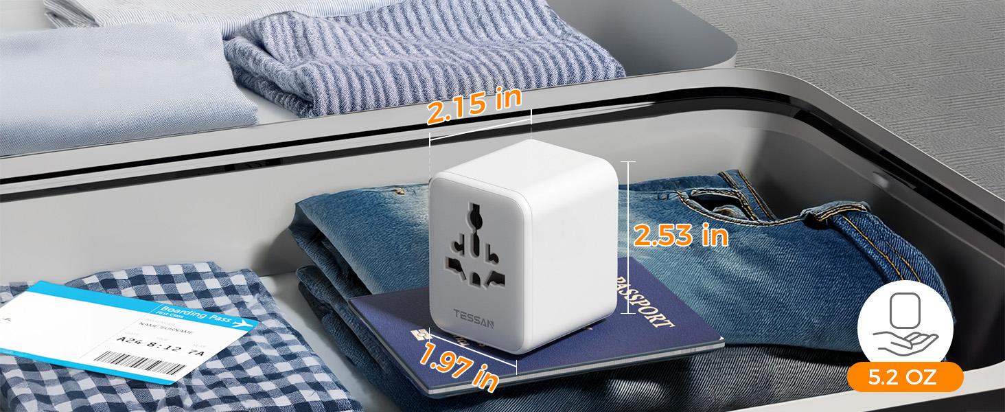 【TESSAN Universal Travel Adapter】International Power Adapter with USB-C, 5-in-1 Worldwide Plug Adapter for Europe UK US Japan Australia, 150+ Countries, Vacation Business Trip Study Abroad Travel Essentials 【TESSAN Universal Travel Adapter】International Power Adapter with USB-C, 5-in-1 Worldwide Plug Adapter for Europe UK US Japan Australia, 150+ Countries, Vacation Business Trip Study Abroad Travel Essentials