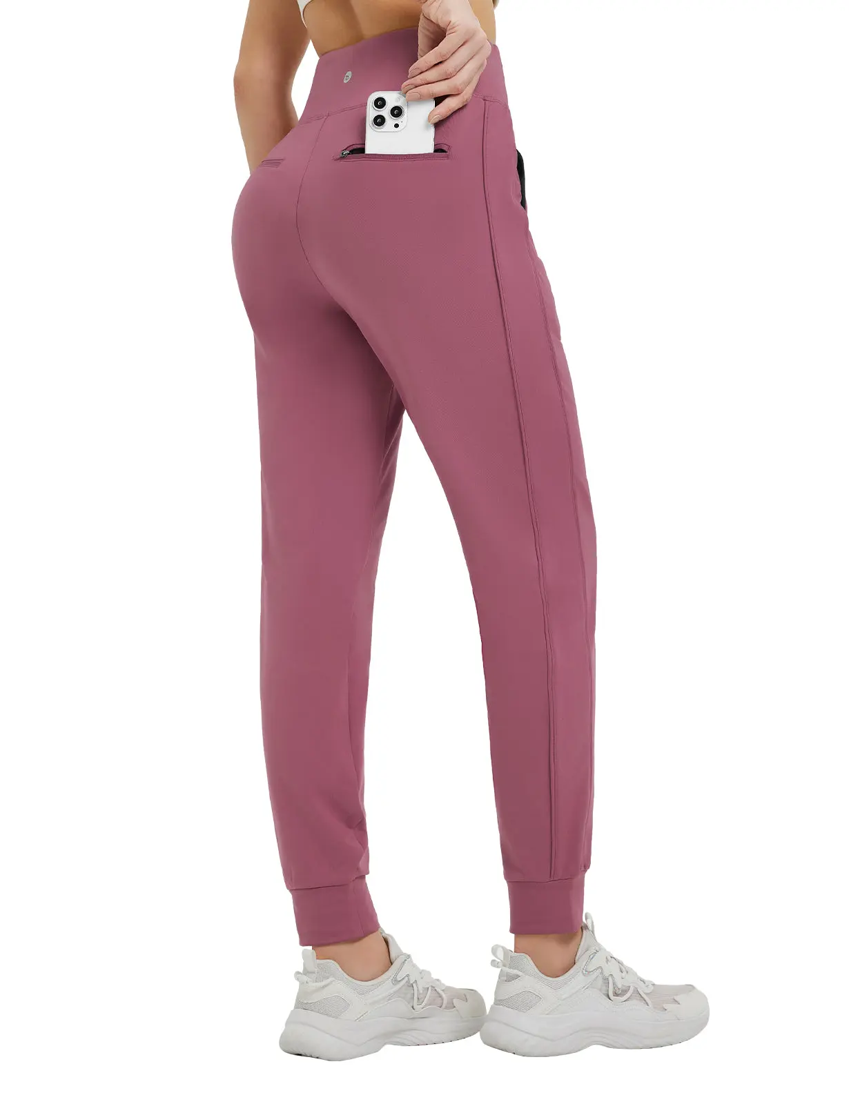 Baleaf Women's Fleece-Lined Joggers, Winter Warm Water-Resistant Thermal Sweatpants with Zipper Pockets for Outdoor Running, Hiking, Home Lounge