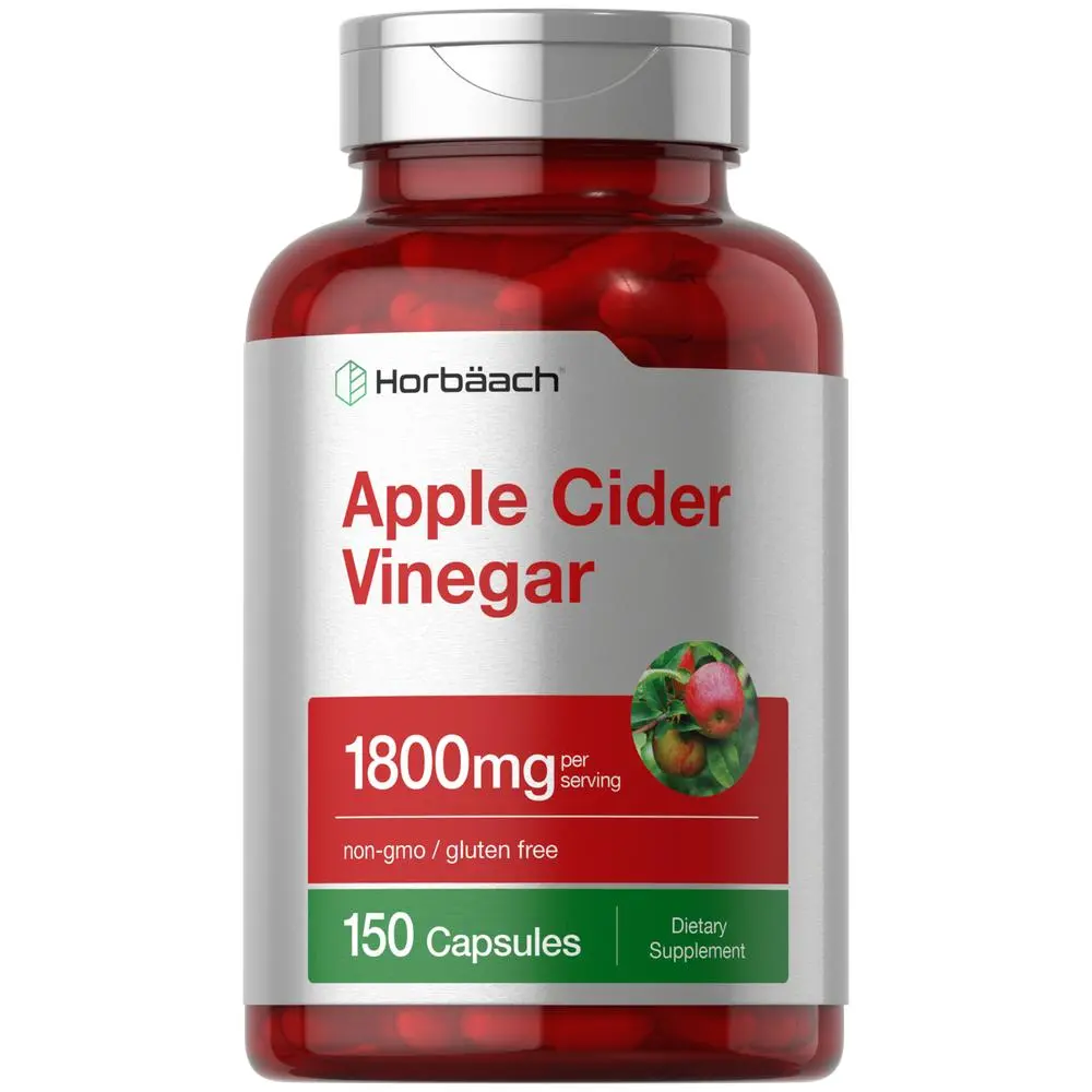 Horbäach Apple Cider Vinegar Capsules - 1800mg - 150 Pills - Non-GMO, Gluten Free Supplement