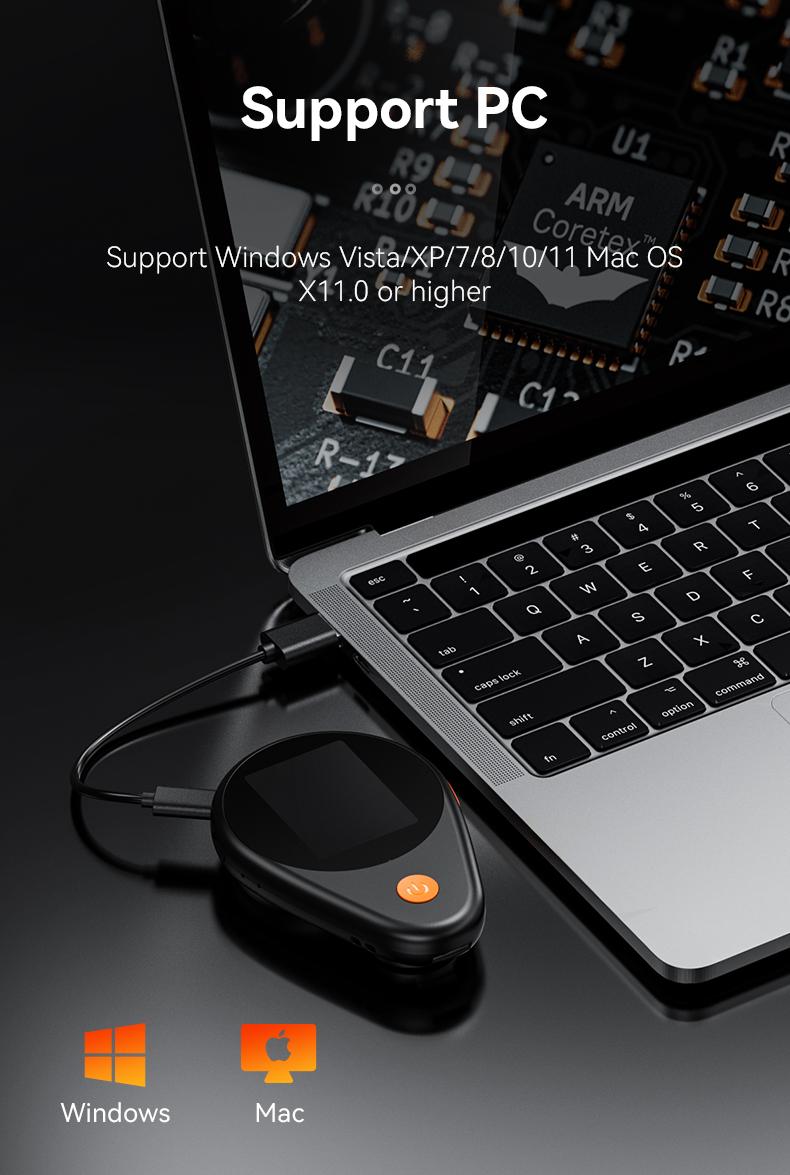 Upgraded 2' Portable Handheld Magnifying Glass,200w Pixel,Built-in 8 Auto Focus AF Lens,With 500x Magnification,Compatible with Windows, Mac OS