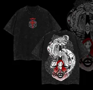 Envy x Father - Fullmetal Alchemist: Brotherhood Anime Double Printed Vintage Washed Tee Unisex Oversize Anime Manga Washed Lightweight Cotton T-Shirt, Gift For Anime Fan, Anime Lover