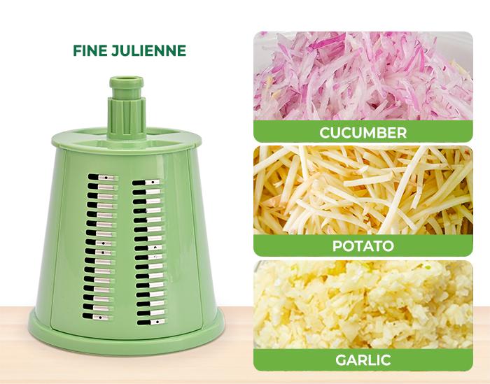 SUSTEAS Rotary Cheese Grater with 6 Replaceable Blades, 18/10 Stainless Steel, BPA Free, Food-Grade Materials Vegetable Cutting Slicer Kitchen Shredder Kitchen Gadgets Utensils