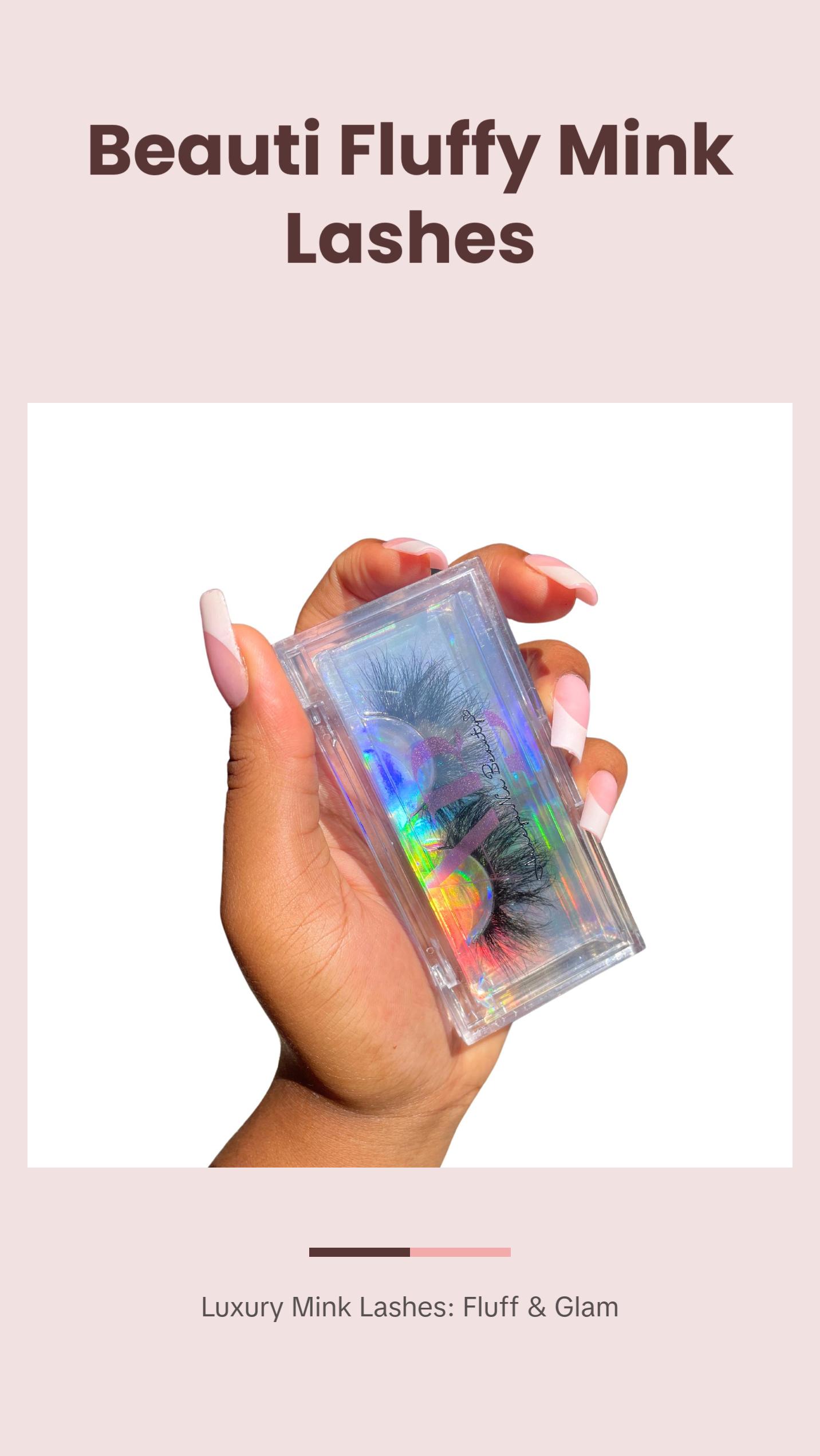 Beauti Fluffy Mink Eyelashes - 15-25mm Soft Cotton Band Lashes with Reusable Hard Case & 2 Lash Brushes, Hypoallergenic, Beauti Fluffy Mink Eyelashes - 15-25mm Soft Cotton Band Lashes with Reusable Hard Case & 2 Lash Brushes, Hypoallergenic,