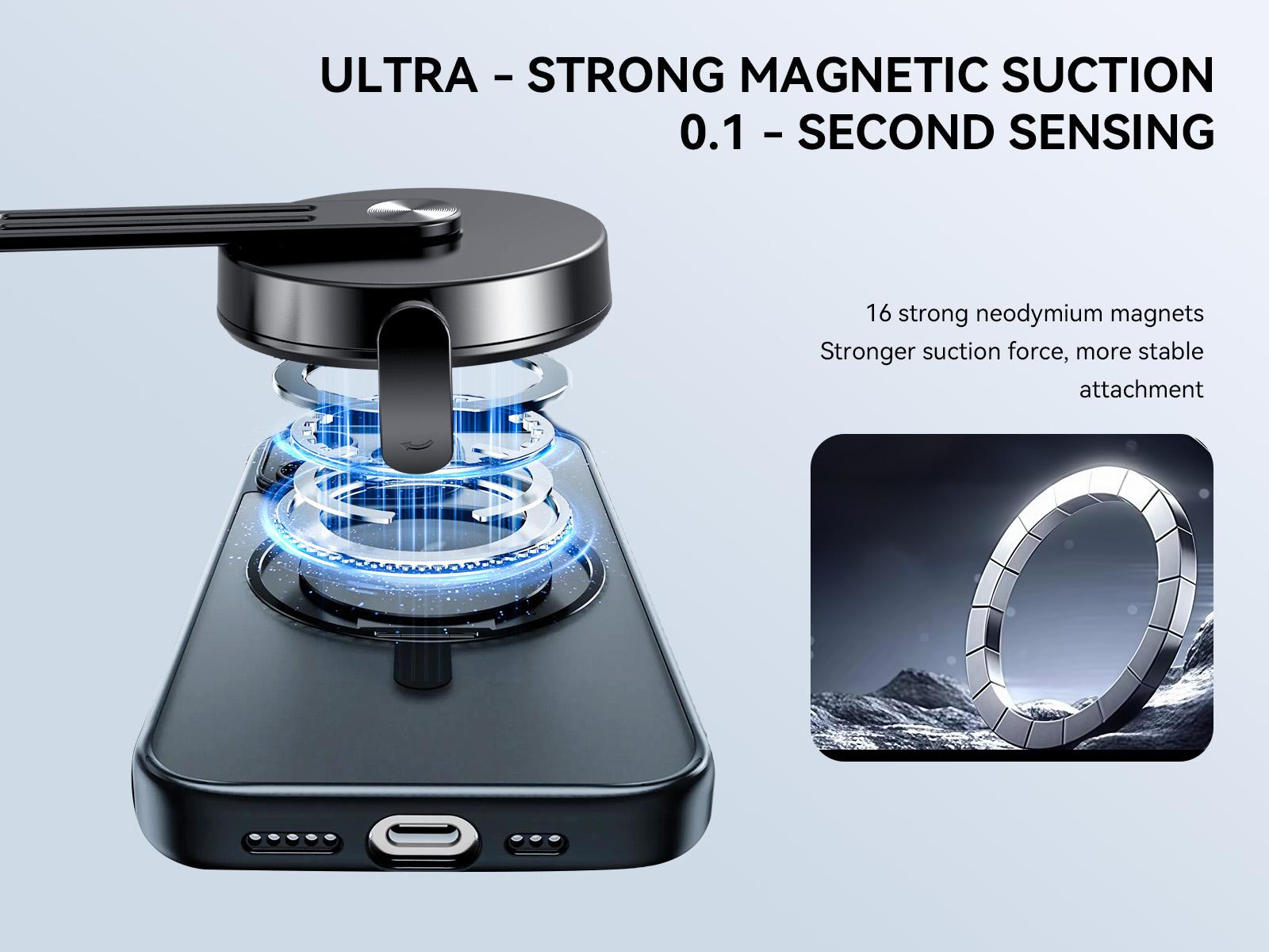 Magnetic Neck Mount for Phones,Hands-Free POV/Vlog Holder, Chest Strap for iPhone 16 15 14 13, Android, and Smartphone,Neck magnet Phone Holder Stand for 360° Adjustable Cellphone Silicone neck tripod