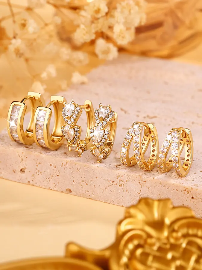 3-pair earrings set of niche exquisite earrings for women, fashionable and elegant jewelry， Mother's Day gifts,teenage girl accessories, funky unique accessories, Casual Trendy Jewelry，4th of july accessories, accessories for women，birthday gifts for gf