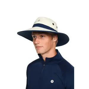 Unisex Matchplay Wide Brim Golf Hat | Stone/Navy