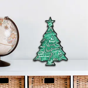 Designocracy 8198812-2M 12 x 9 in. Merry Christmas Holiday Outdoor Decor Large Ornaments