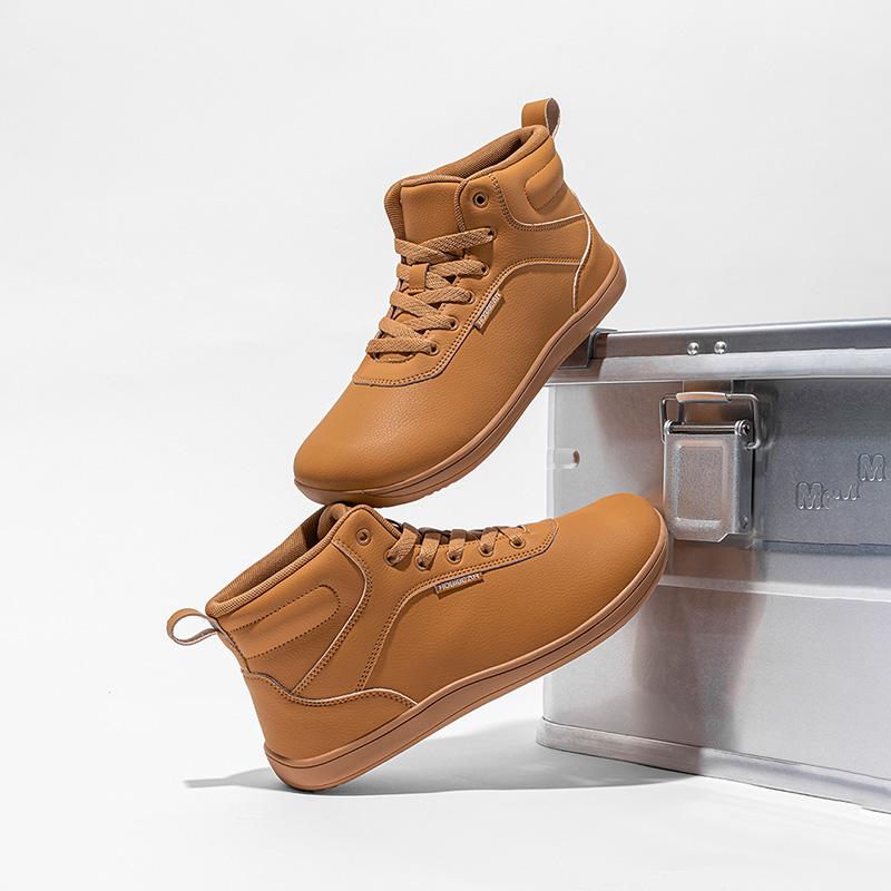 HOBIBEAR City Wide-Fit Shoes for Women, Sports Casual Mid-Cut Leatherette Single Shoes, Solid Color Walking Shoes