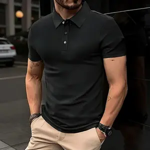 Men’s summer polo shirt with a turn-down collar, three-button placket, and mesh short sleeves, made from polyester fiber. Breathable, quick-drying, skin-friendly, and wear-resistant—suitable for business commuting, outdoor sports, everyday casual wear, an