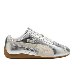 PUMA Womens Speedcat Silver Lace Up Sneakers Shoes Casual - Silver