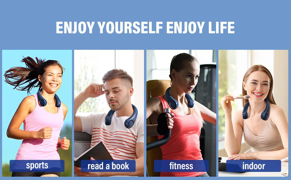 Neck Fan, USB Rechargeable Personal Fan, 3 Speeds Adjustable Powerful Strong Wind 360° Cooling, Quiet, No Blade Design, No Hair Twisting, Summer Gifts