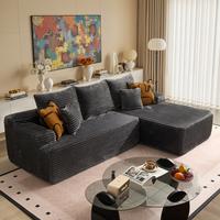 96" Grey L Shaped Sofa with Right Chaise
