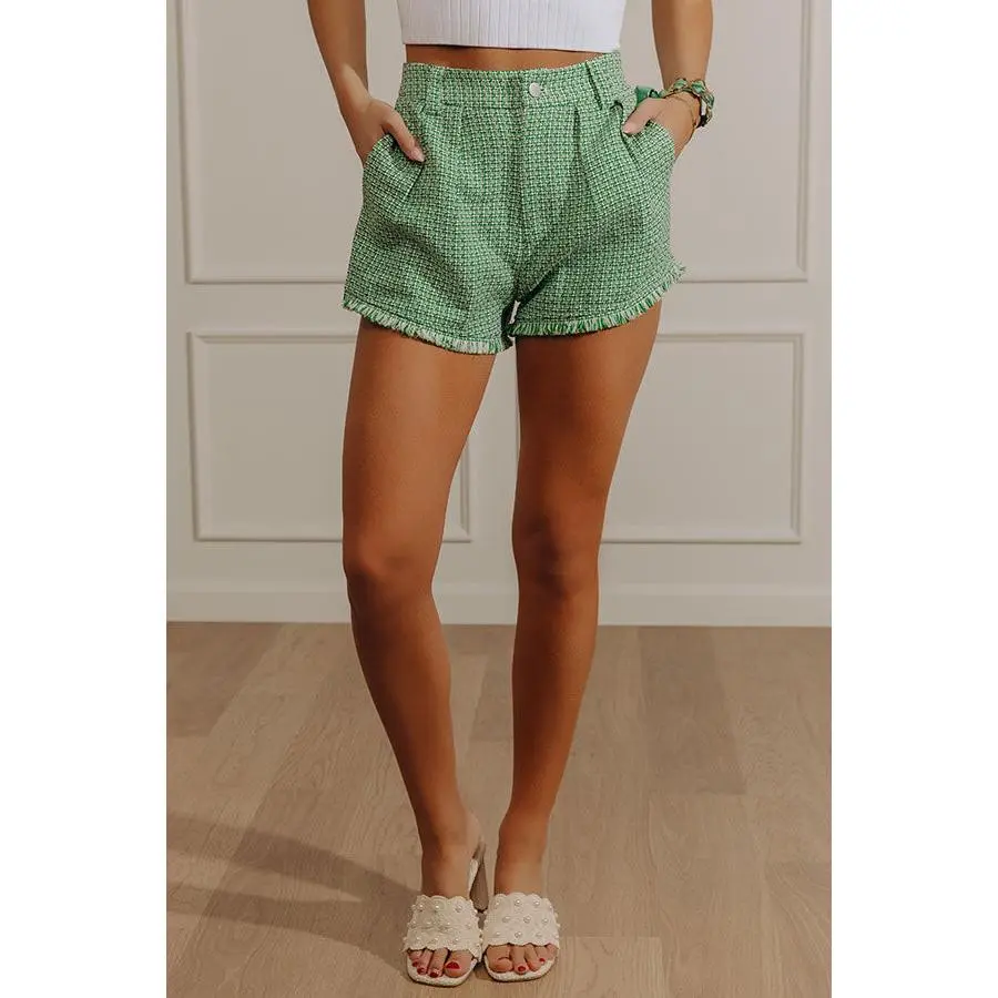 The Abigail High Waist Tweed Shorts