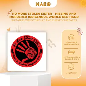 No More Stolen Sisters Red Hand Car Decal 4x4 & 8x8 Inch Waterproof Durable Symbol of Healing Justice for Missing Murdered Indigenous Women