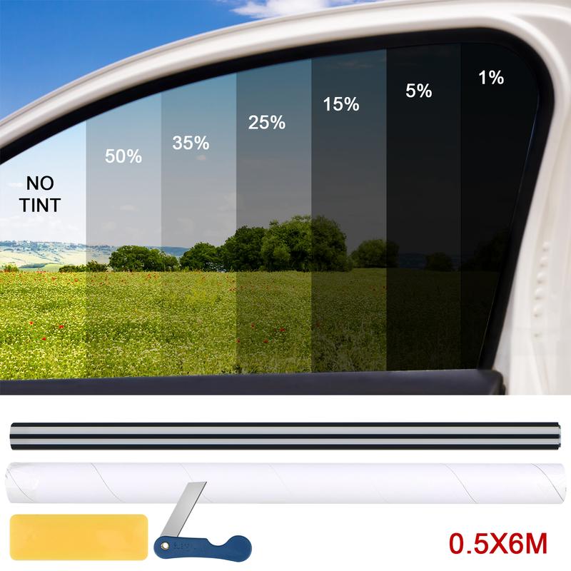 1% 5% 15% 20% 25% 35% 50%VLT Car Window Tint Roll (300/600CM) – UV/IR/Heat/Glare Shield, Scratch-Resistant for Car/Home/Office & Rear Glass Sun Shade