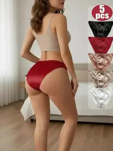 5 Pcs women's bikini panties, with a seamless design without any stitching, featuring a sexy side wing design, and a lightweight and eathable women's underwear set. Full-Body Shapewear Bodysuit martin scorsese iris skims boy shorts 34 Camel Toe Cove