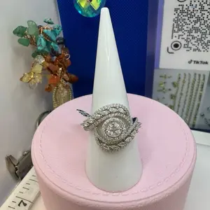 925 sterling silver # 8 high quality cubic zirconia stones elegant ) anillo de plata Italiana Alta calidad piedras finas de zirconia elegante talla # 8