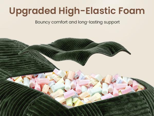 【versatile】Oversized Bean bag chair lazy sofa with base, 4 in 1 Convertible Bean Bag Couch with Base, Comfy Boneless Couch, soft and Comfortable Recliner Sofa Bed with Removable Upholstery for Living Room, or Bedroom