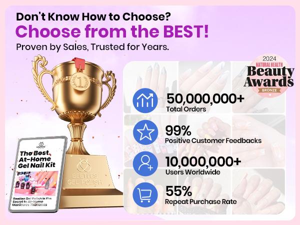 【LIVE ONLY】Beetles French Press-On Nails, Almond, Square & More Shapes, Pre-Etched & Pre-Applied Primer Nail Tips, Easy Glue-On Extensions for DIY Manicure, Gift for Women