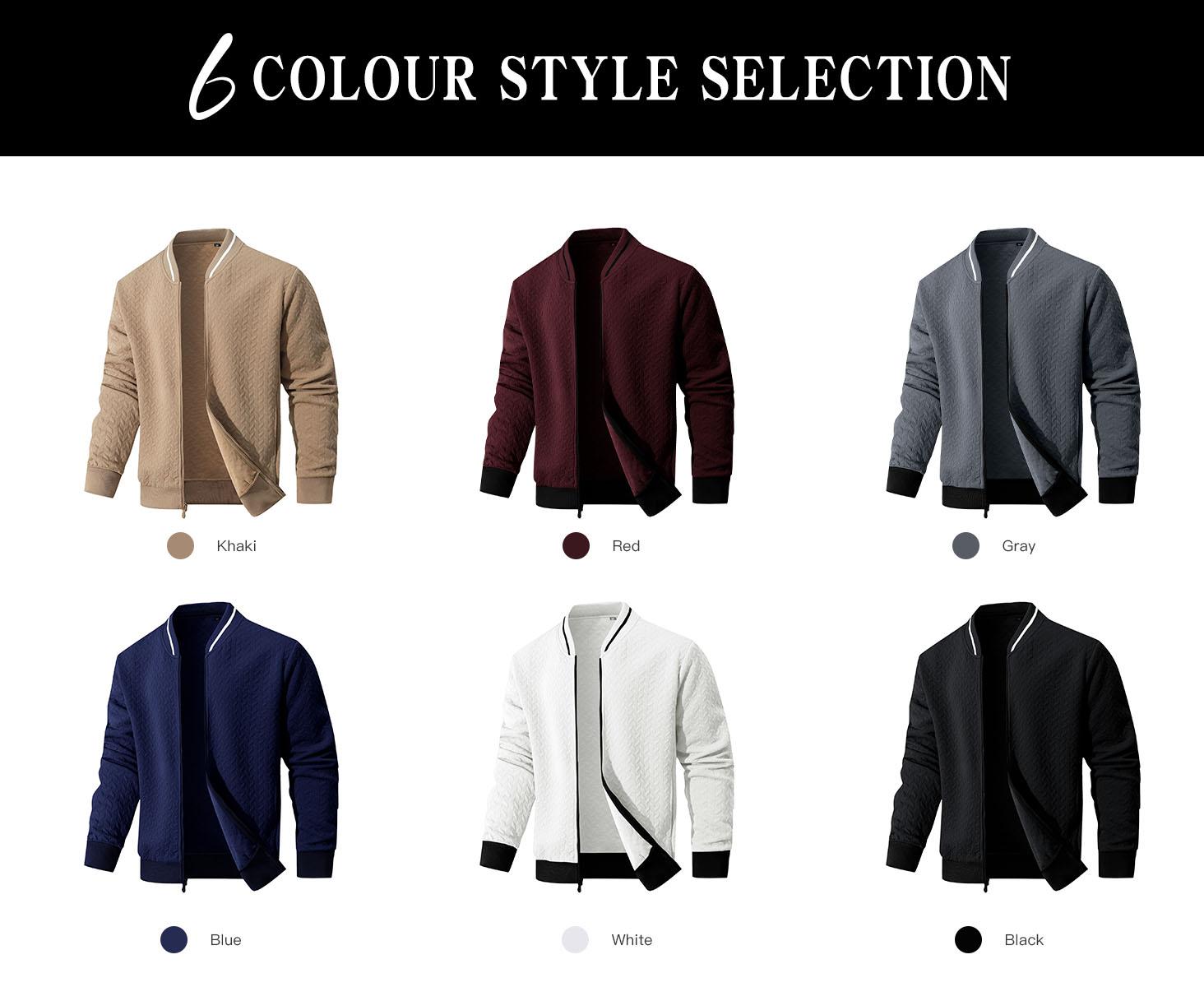 Zaitun Men's Lightweight Varsity Flight Bomber Jacket - Zip-Up Stand Collar, Casual Fall Winter Outerwear, Black & Beige, Long Sleeve, Plain Design, Menswear Tops, Medium - Coat jackets  for  men