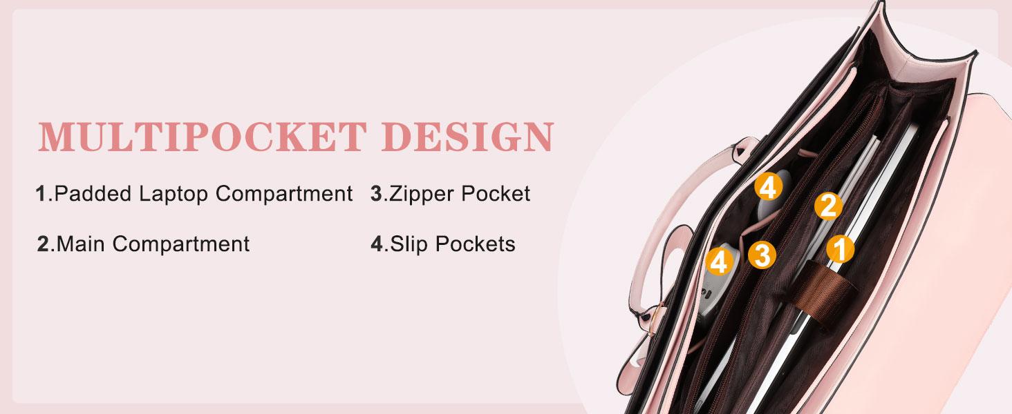 MOSISO 14-17.3 Inch PU Leather Laptop Bag for Women, Convertible Briefcase Backpack with Bowknot, Crossbody Shoulder Work Tote with 3 Compartments, Ideal for Office, Travel, Shopping & Daily Commute MOSISO 14-17.3 Inch PU Leather Laptop Bag for Women, Convertible Briefcase Backpack with Bowknot, Crossbody Shoulder Work Tote with 3 Compartments, Ideal for Office, Travel, Shopping & Daily Commute