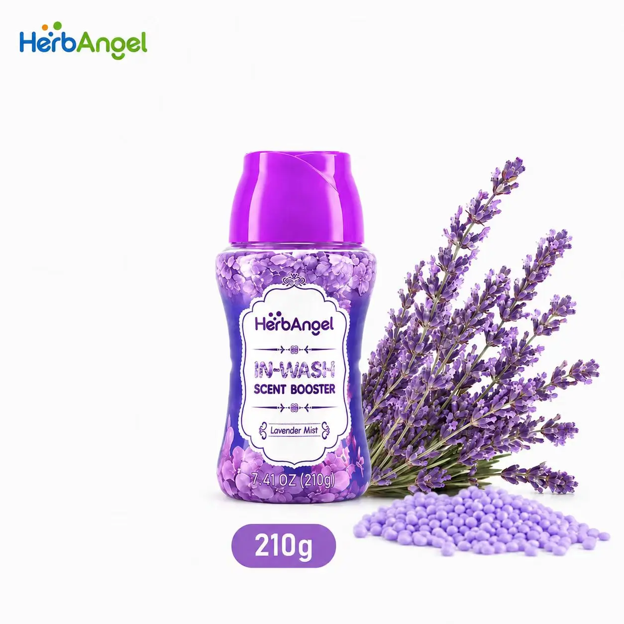 Herb Angel Laundry Fragrance Booster Beads—Long-lasting fragrance beads that infuse clothes and bedding with a deep, clean scent; 7.4 oz; convenient for travel and RV use; a must-have for family trips