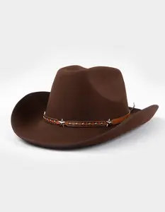 Star Band Felt Cowboy Hat, Brown Star Band Felt Cowboy Hat, Brown