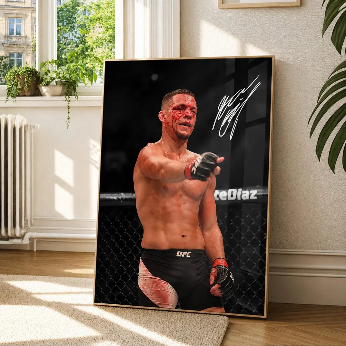 Nate Diaz Poster, Iconic Nate Diaz Poster, Signed MMA Poster, MMA Fan Gift, Sports Deocr