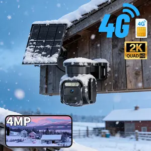 4G LTE Solar Cellular Security Camera Wireless Outdoor, No WiFi Required, Built-In SIM, Color Night Vision, Motion Detection, PTZ Live View, Two-Way Talk, Solar Powered, Weatherproof, Cloud & SD Storage, Family Share