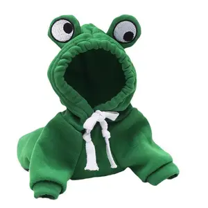 Cute pet frog shape hoodie, unique creative design, super comfortable and warm, easy to create street trends and personality wear