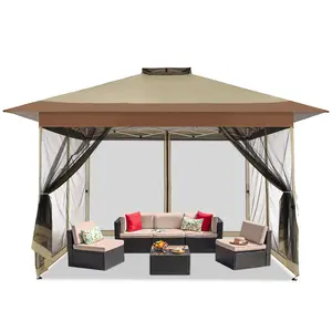 Gazebo 13x13FT Pop Up Canopy, Canopy Tent with Mosquito Netting for Lawn, Garden, Backyard & Patio - Carpas para Patio
