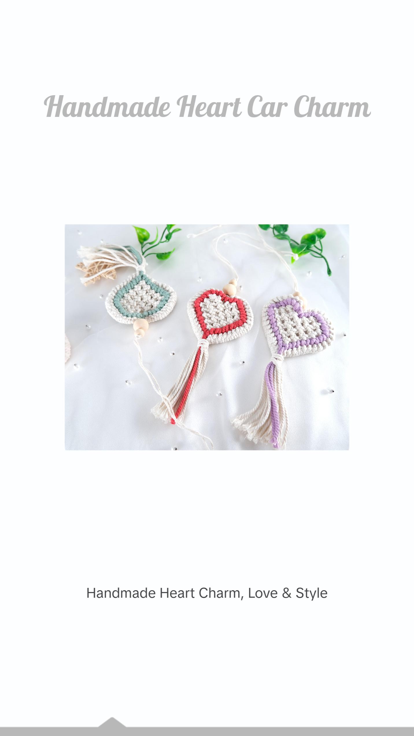Macrame Heart Car Charm Boho Car Accessory Macrame Car Decor Car Hanging Home Decor Macrame Heart Car Charm Boho Car Accessory Macrame Car Decor Car Hanging Home Decor