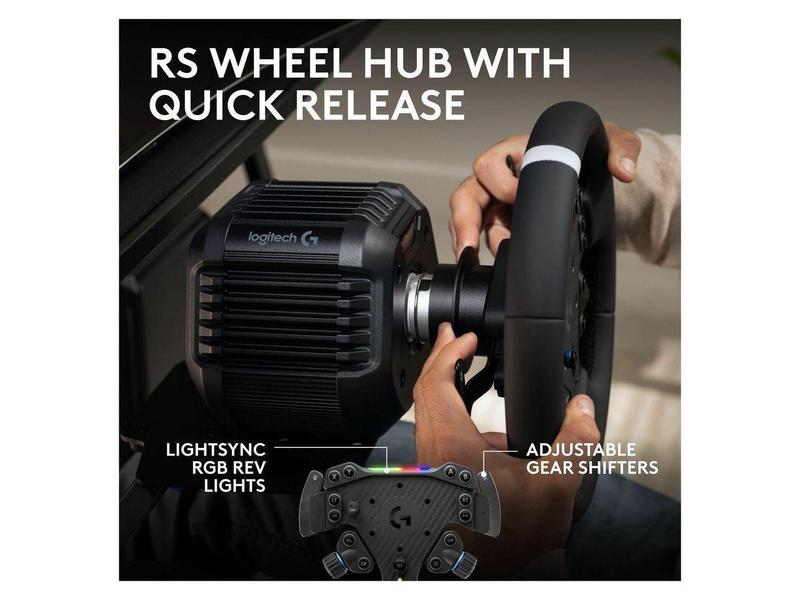 Logitech G RS50 System, 3-Piece Sim Racing Steering Wheel Setup - RS50 Wheel base with 8 Nm Direct Drive, RS Wheel Hub with 13 Buttons and RS Round Wheel 11-inch - For Xbox/PC  941-000272