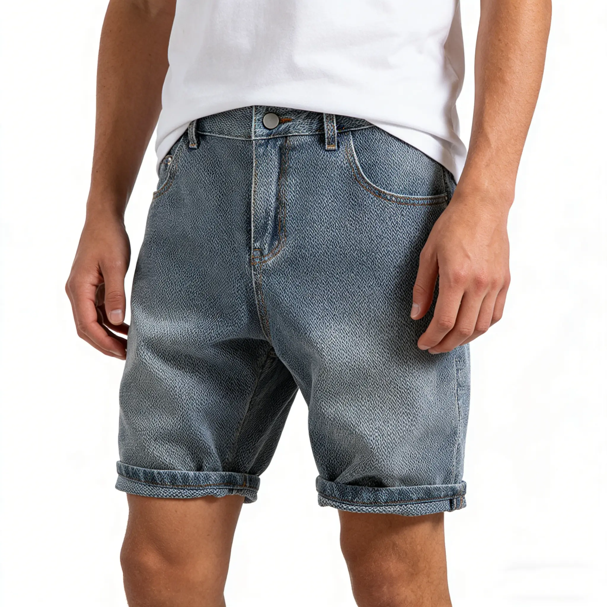 Men's Baggy Mid-Waist Vintage Denim Shorts - Stylish, Classic, Casual Summer Sports & Outdoor Shorts