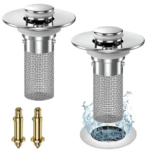 Stainless Steel Never-Rust Drain Filter - Pop-Up & Odor Control