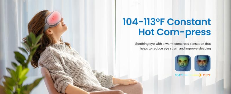 RENPHO Eyeris 1 Eye Massager with Heat, Comfort Smart Eye Mask with Bluetooth Music Birthday Gifts for Women Men, Eye Care Device Valentines Day Gift Choice for Man Women