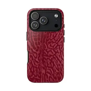 Burgundy Leopard Print Tough Phone Case, Stylish Protective Cover Hard Case Tough 2-piece Phone Case For iPhone 17 16 15 14 13 12 11 X Mini Pro Max Compatible with Samsung Galaxy S24
